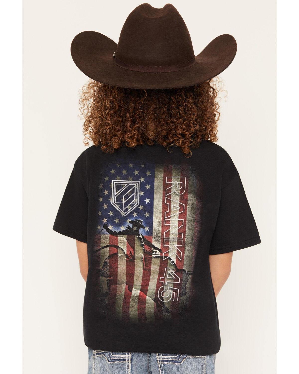 RANK 45&reg; Boys' Cowboy Logo Short Sleeve Graphic T-Shirt, Black, hi-res
