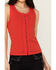 Image #3 - Idyllwind Women's Edna Button Front Ribbed Tank, Dark Orange, hi-res