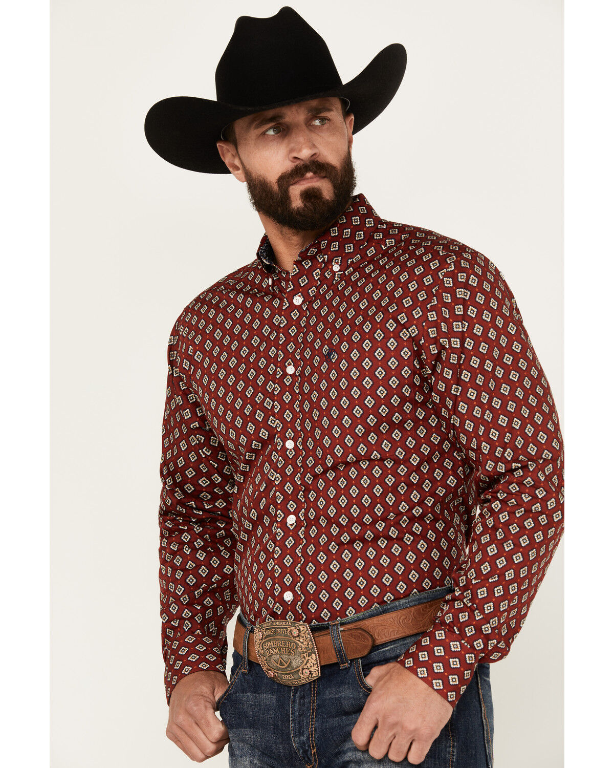 Image #2 - Ariat Men's Kyler Geo Long Sleeve Button-Down Western Shirt, , hi-res