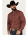 Ariat Men's Kyler Geo Long Sleeve Button-Down Western Shirt, Red, hi-res