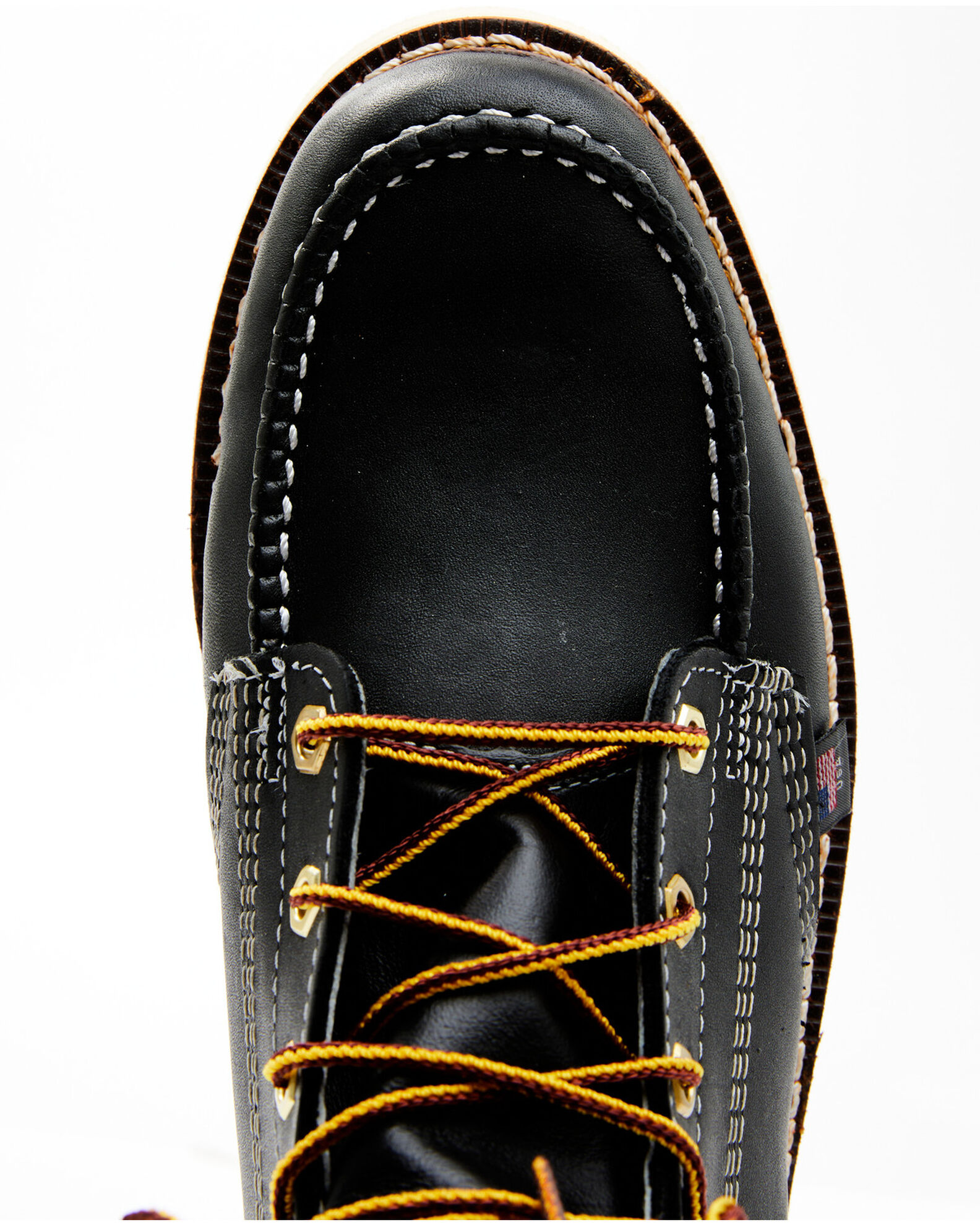 Image #6 - Thorogood Men's American Heritage 6" Made In The USA Wedge Work Boots - Steel Toe, Black, hi-res