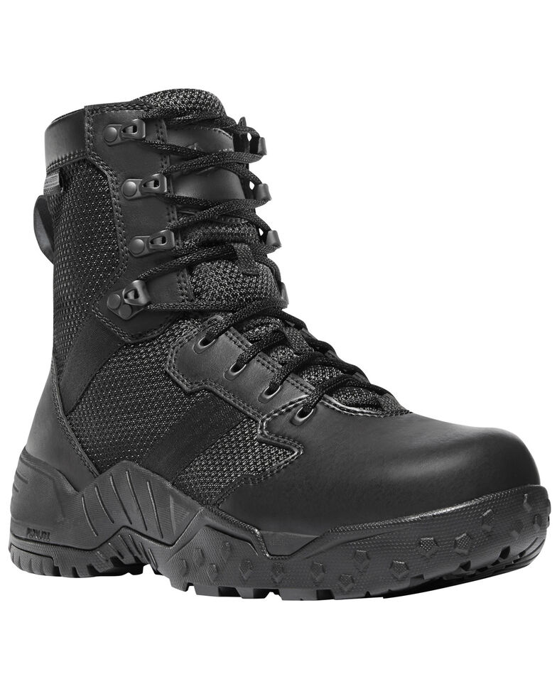 Danner Men's Black Scorch Side Zip 8" Boots - Round Toe , Black, hi-res