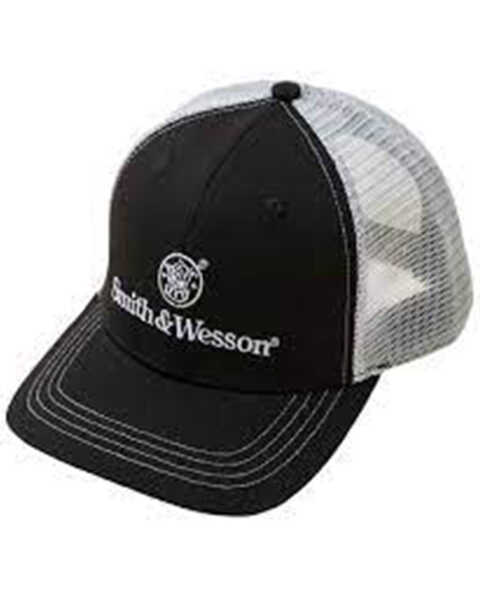 Image #1 - Smith & Wesson Classic Logo Trucker Hat, Black, hi-res