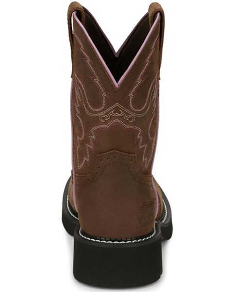 Image #5 - Justin Women's Gemma Western Boots - Round Toe, Distressed Brown, hi-res