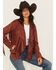 Image #1 - Shyanne Women's Cascade Front Faux Suede Fringe Jacket, Mahogany, hi-res