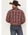 Image #4 - Cowboy Hardware Men's Austin Plaid Print Long Sleeve Snap Western Shirt, Brick Red, hi-res