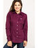 Image #5 - Cinch Women's Burgundy Button-Down Long Sleeve Western Shirt, Burgundy, hi-res