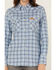 Image #3 - Wrangler Women's FR Riverside Plaid Print Long Sleeve Snap Work Shirt - Plus, Blue, hi-res