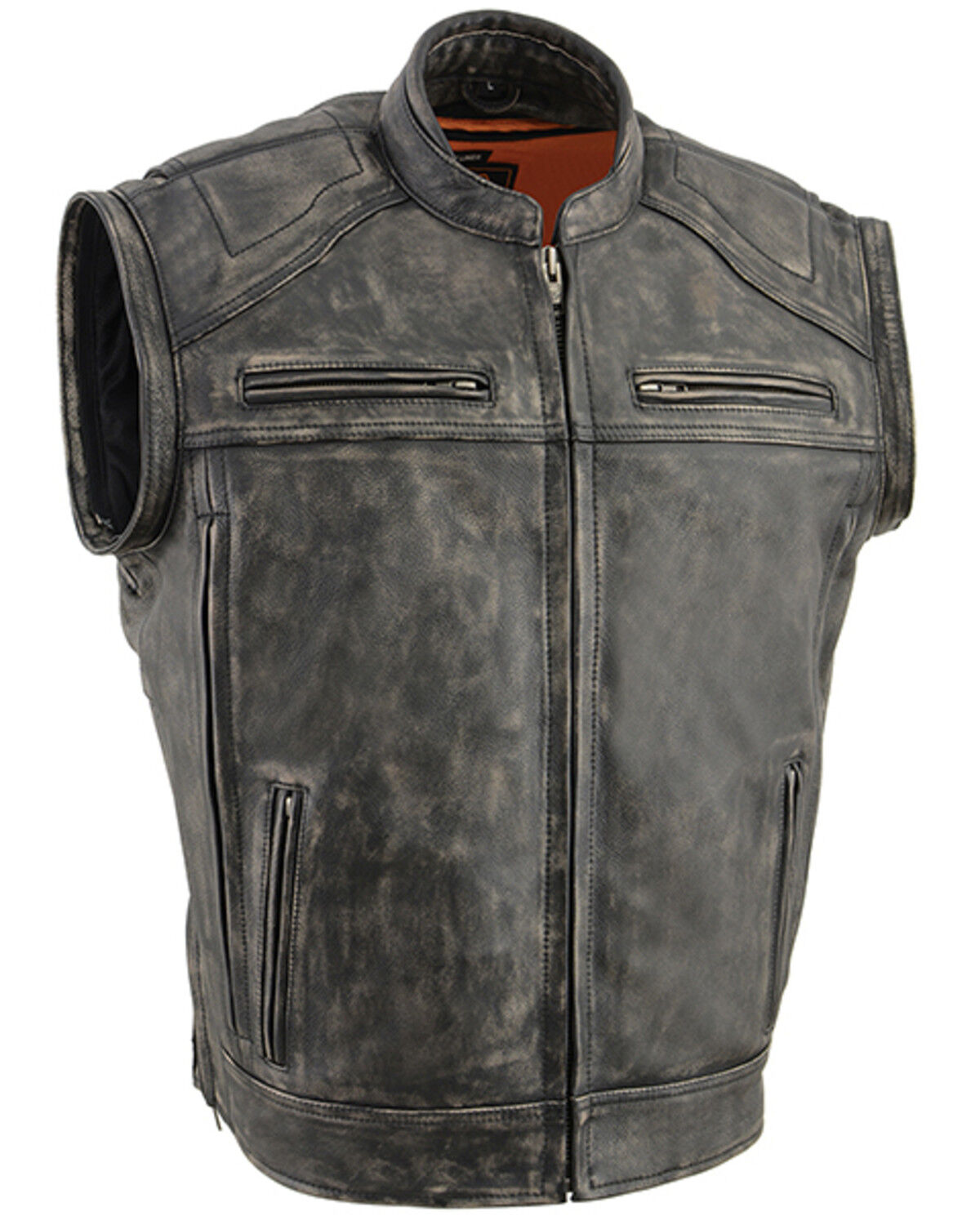 Image #4 - Milwaukee Leather Men's Distressed 2 In 1 Motorcycle Jacket - 4X, Brown, hi-res