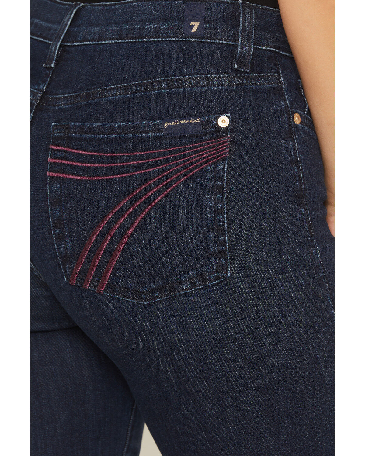 Image #4 - 7 For All Mankind Women's Dark Wash High Rise Slim Illusion Dojo Flare Stretch Denim Jeans, Dark Wash, hi-res