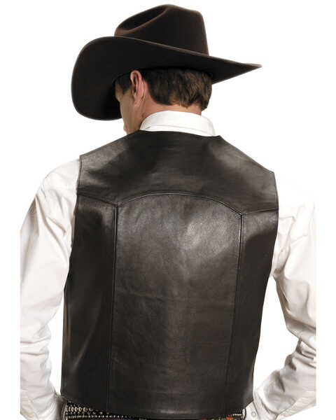 Image #3 - Roper Men's Nappa Notched Collar Leather Vest, Brown, hi-res