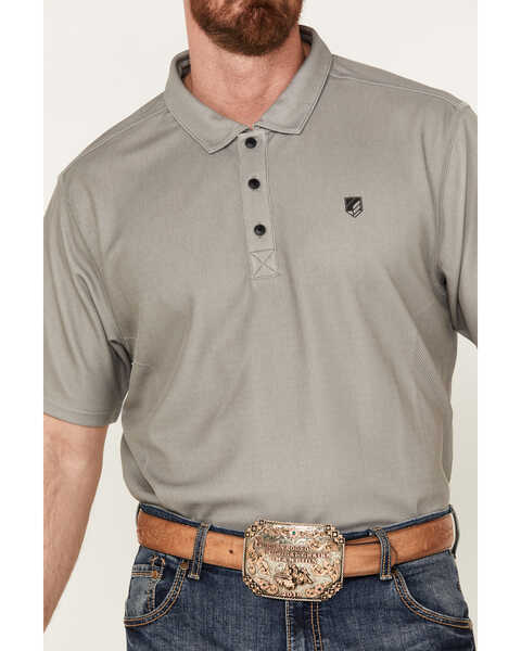 Image #3 - RANK 45® Men's Engineer Short Sleeve Polo Shirt, Grey, hi-res