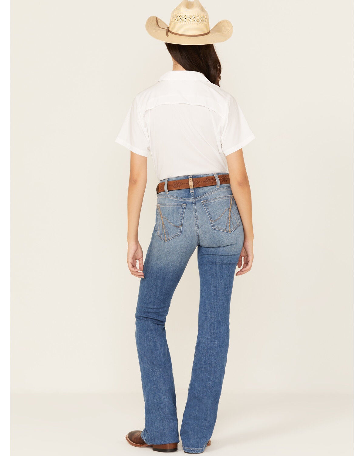 Ariat Women's Cassandra Medium Wash High Rise Bootcut Stretch Denim Jeans, Medium Wash, hi-res