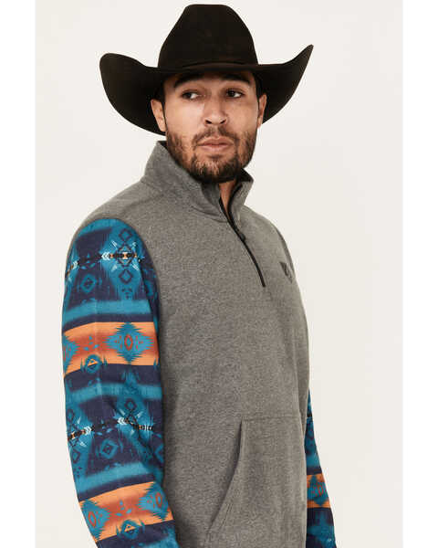 Image #2 - RANK 45® Men's Morocco Color Block 1/4 Zip Pullover , Charcoal, hi-res
