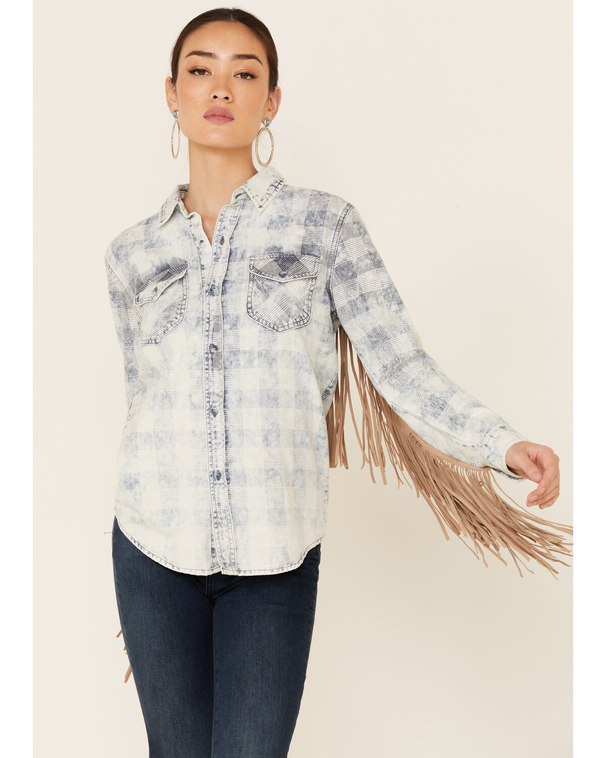 Driftwood Women's Vintage Plaid Fringe 