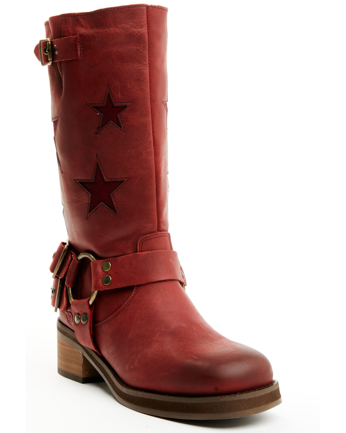 Image #1 - Dingo Women's Blacklist Harness Boots - Round Toe, Wine, hi-res