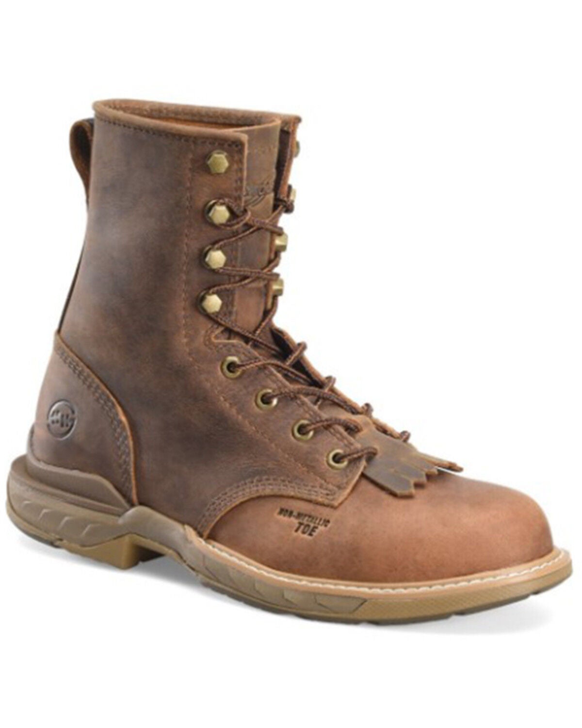 Double H Men's 8" Western Work Boots - Composite Toe, Medium Brown, hi-res
