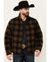 Image #1 - Cinch Men's Plaid Print Concealed Carry Zip Jacket, Brown, hi-res