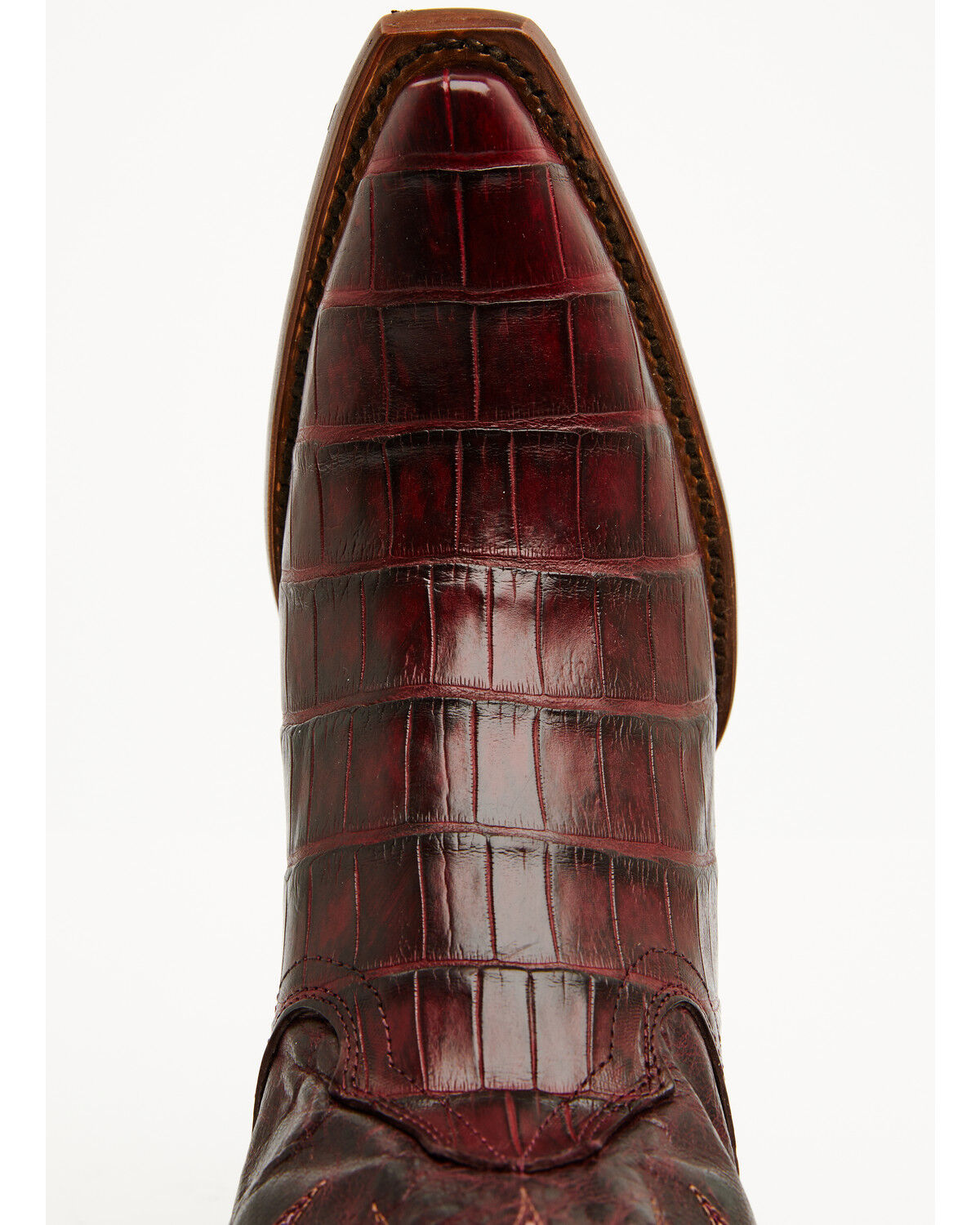 Image #6 - Shyanne Women's Aspen Exotic American Alligator Western Boots - Snip Toe, Black Cherry, hi-res