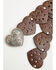 Image #2 - Shyanne Girls' Marigold Heart Plaque Leather Strap Belt, Brown, hi-res