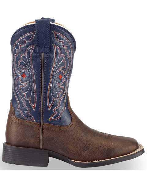 Image #2 - Ariat Boys' Royal Blue Quickdraw Western Boots - Square Toe, Brown, hi-res