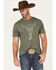 Cody James Men's Linear Scenic Longhorn Skull Graphic T-Shirt , Olive, hi-res