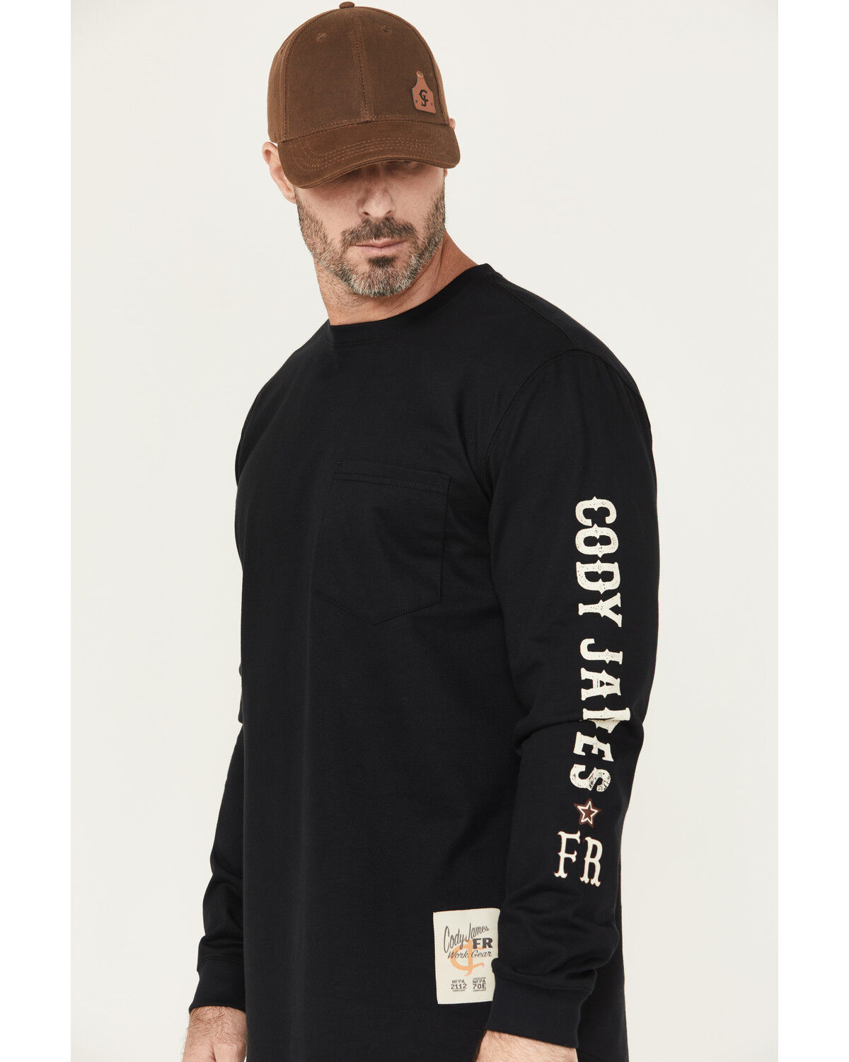 Image #3 - Cody James Men's FR Flaming Skull Long Sleeve Graphic Work T-Shirt, Black, hi-res