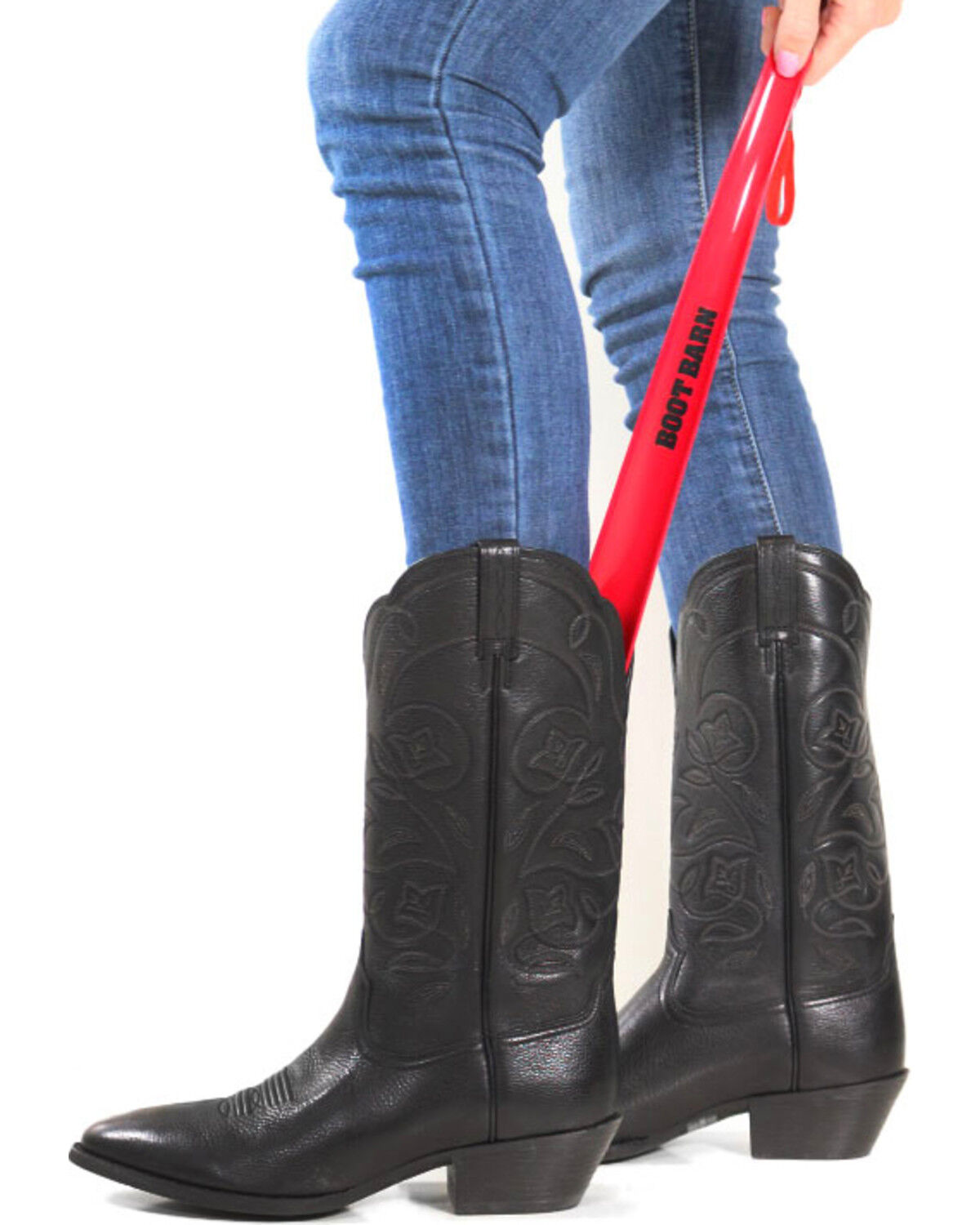 Image #1 - Boot Barn® 18" Curved Boot Horn, Red, hi-res