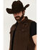 Image #2 - Moonshine Spirit Men's Revolt Trucker Cutoff Vest , Dark Brown, hi-res