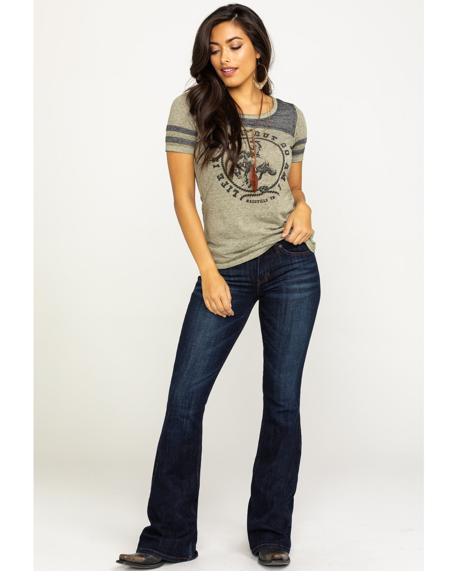 Stretch bootleg cheap jeans