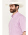 Resistol Men's Davie Checkered Print Short Sleeve Button Down Western Shirt, Light Purple, hi-res