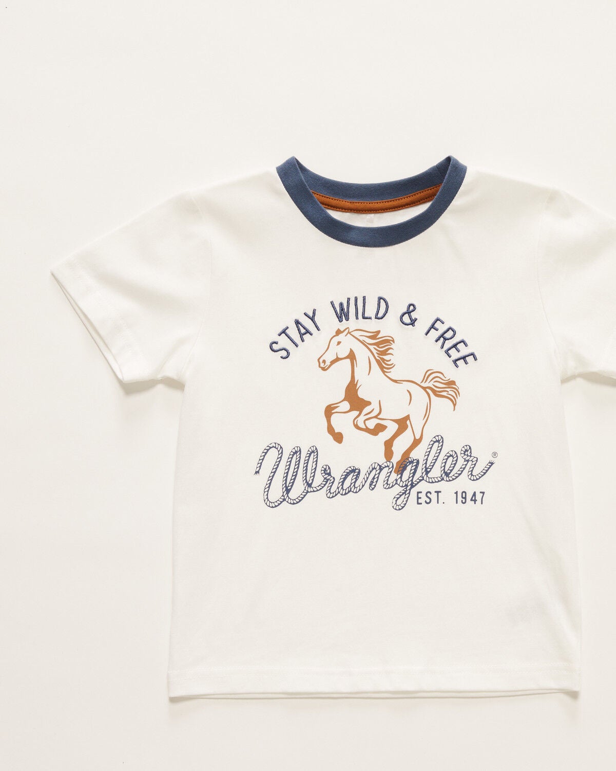 Image #1 - Wrangler Toddler Boys' Stay Wild & Free Short Sleeve Graphic T-Shirt, White, hi-res