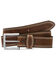 Image #1 - Justin Men's Triple Stitch Border Classic Belt, Brown, hi-res