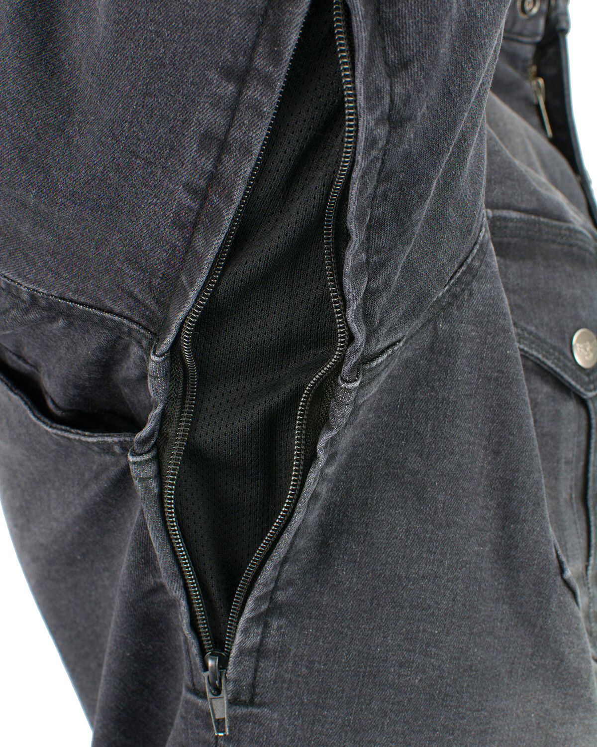 Image #4 - Milwaukee Performance Men's Denim Biker Shirt, Black, hi-res