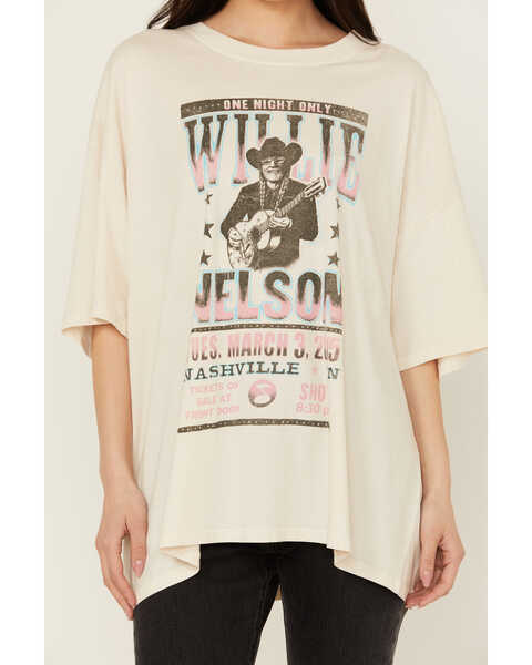 Image #3 - Day Dreamer Women's Johnny Cash Short Sleeve Oversized Graphic Tee, White, hi-res