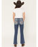 Image #1 - Miss Me Girls' Medium Wash Mid Rise Wing Pocket Bootcut Stretch Denim Jeans, Medium Wash, hi-res