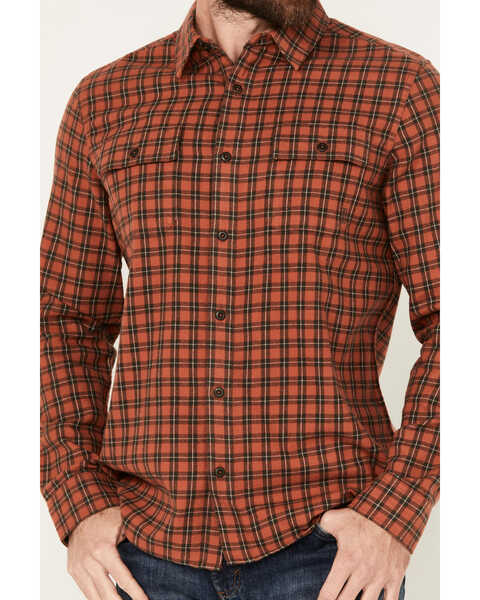 Image #3 - Brothers and Sons Men's Borden Everyday Plaid Print Long Sleeve Button Down Flannel Shirt, Orange, hi-res