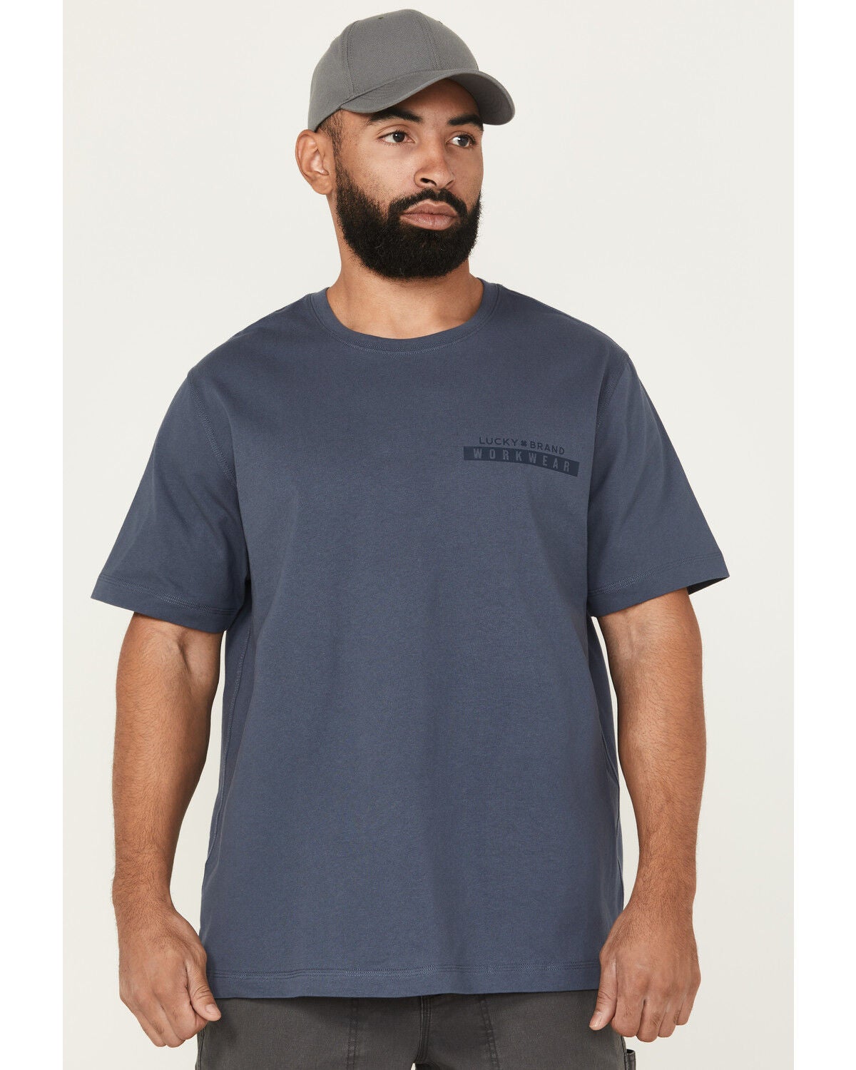 Lucky Brand Workwear Men's Core Logo Short Sleeve T-Shirt, Navy, hi-res