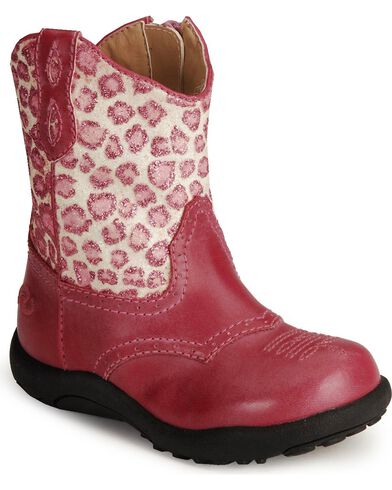 Roper Infant Girls' Leopard Print Pink Cowboy Boots - Round Toe | Sheplers