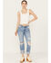 Image #1 - Ceros Women's Mid Rise Rolled Cuffed Capri Jeans, Light Wash, hi-res