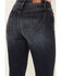 Shyanne Women's Dark Wash Mid Rise Slit Boot Cut Jeans, Dark Medium Wash, hi-res