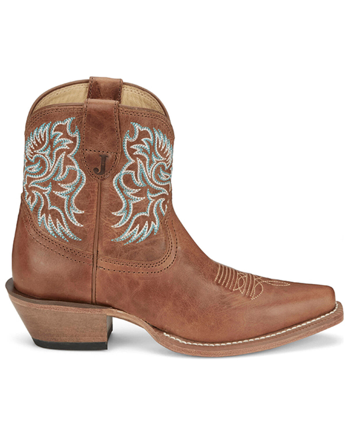 Image #2 - Justin Women's Isabella Barnwood Western Booties - Snip Toe, Brown, hi-res