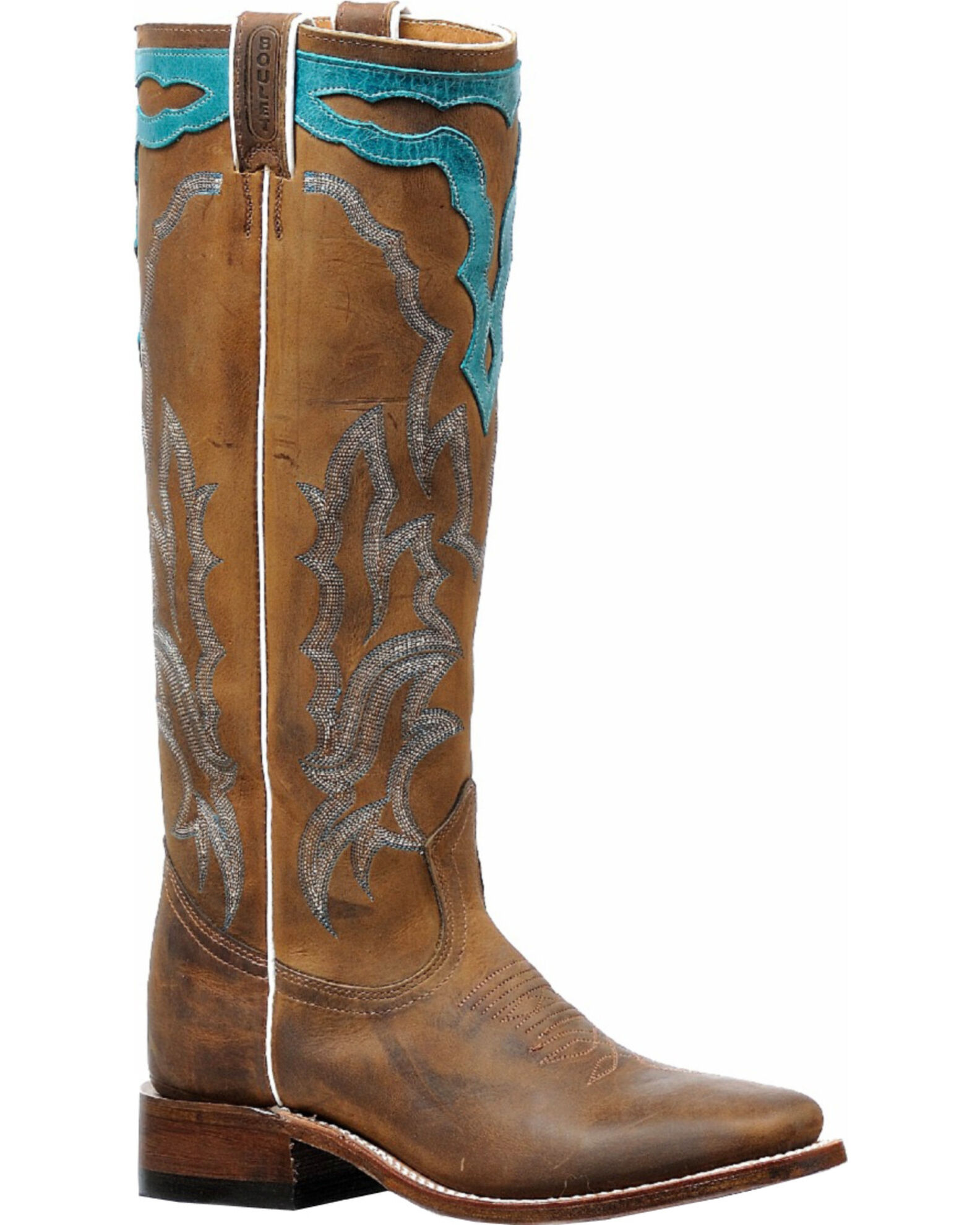 Boulet Women s Brown Cowboy Tall Western Boots Square Toe Sheplers