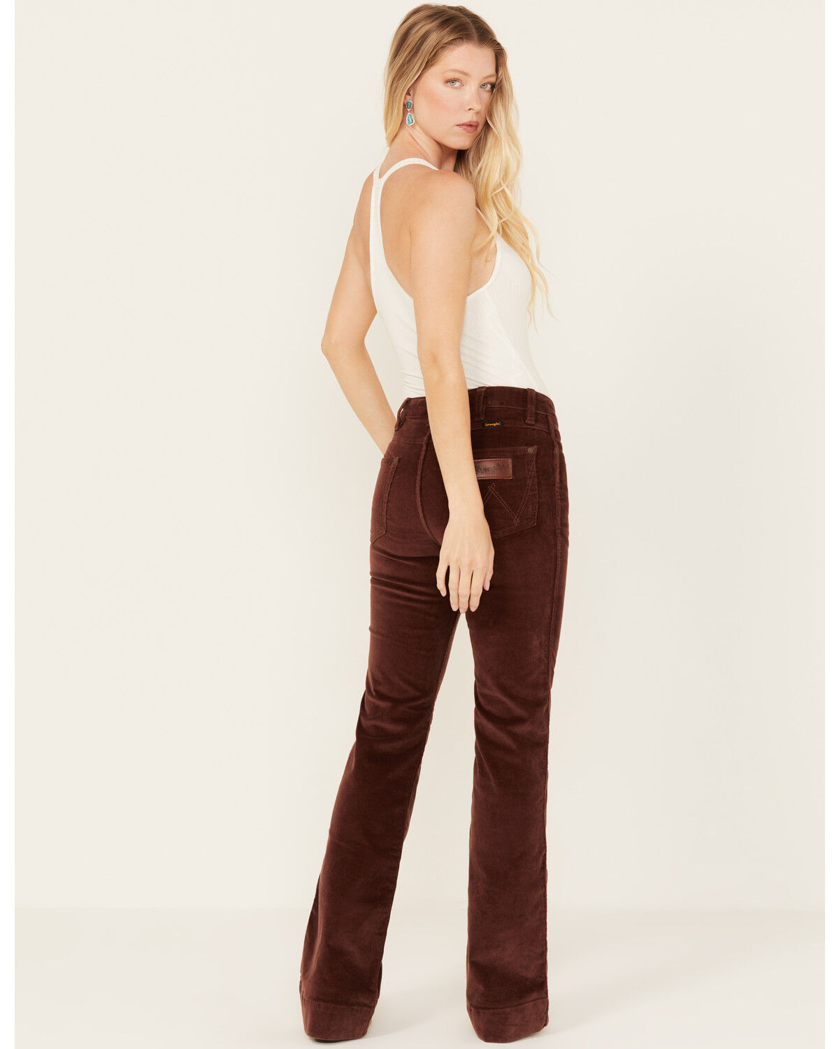 Image #3 - Wrangler Retro Women's Corduroy High Rise Stretch Trouser Jeans, Brown, hi-res