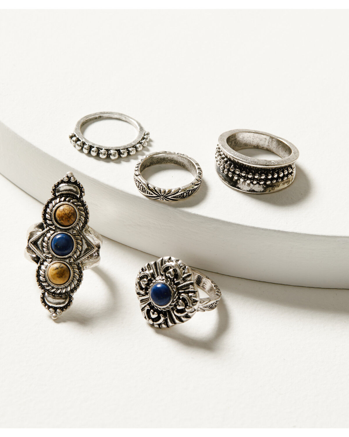 Image #1 - Shyanne Women's Monument Valley 5-Piece Ring Set, Silver, hi-res