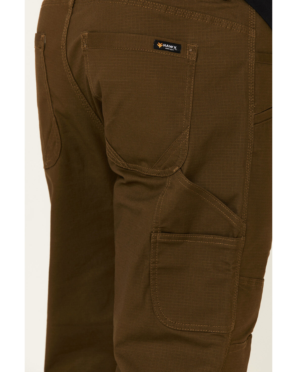 Image #4 - Hawx Men's Dark Olive Stretch Ripstop Work Pants, Olive, hi-res