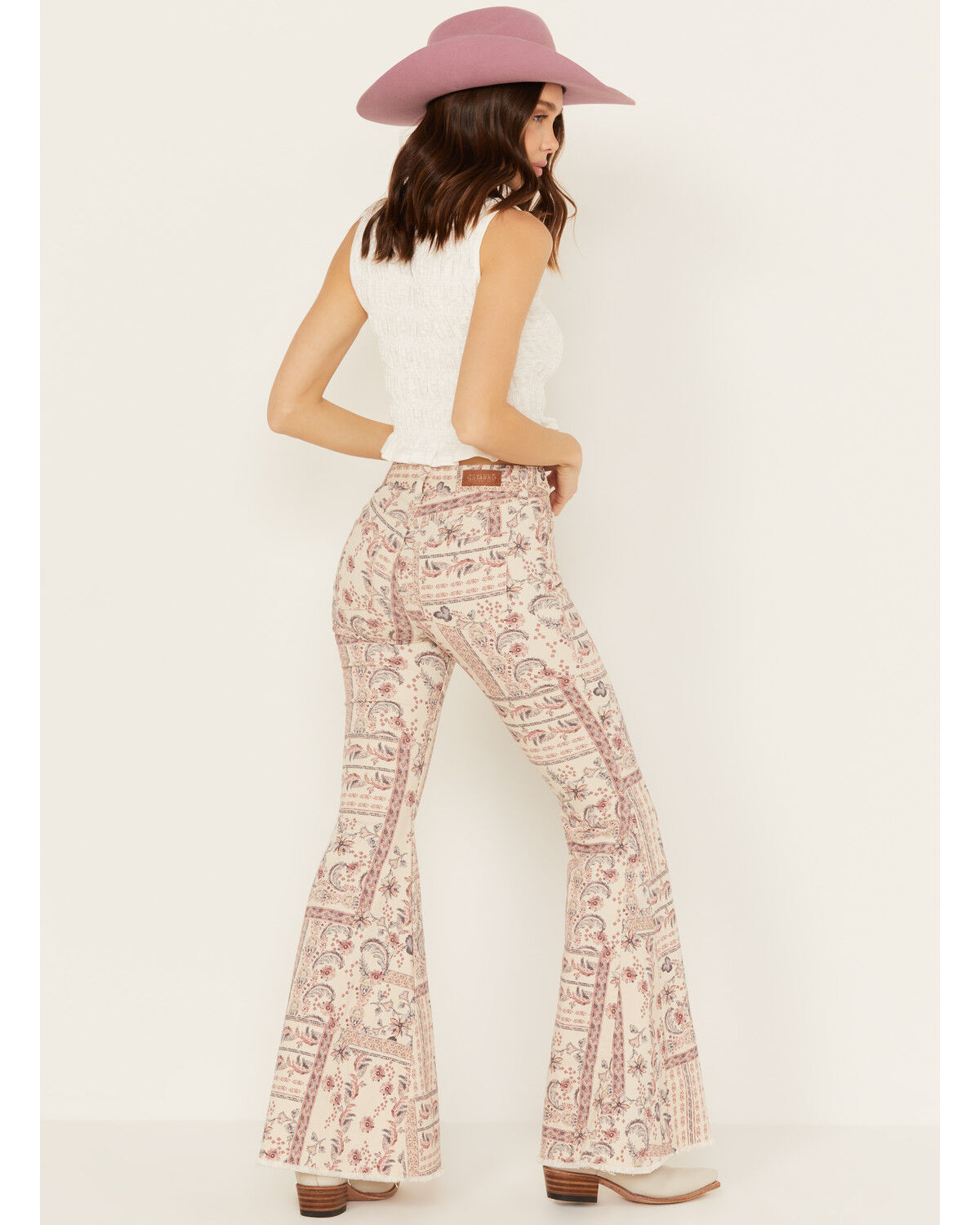 Image #3 - Shyanne Women's High Rise Paisley Americana Print Flare Jeans, Multi, hi-res