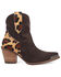 Image #2 - Dingo Women's Texas Charm Suede Leopard Print Western Booties - Round Toe, Brown, hi-res