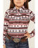 Image #3 - Shyanne Girls' Southwestern Printed Stripe Long Sleeve Onesie, Burgundy, hi-res