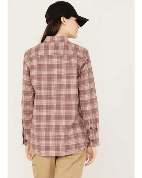 Image #4 - Ariat Women's Rebar Flannel Long Sleeve Button Down Plaid Work Shirt, Multi, hi-res
